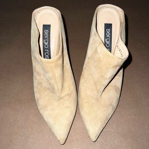 SERGIO ROSSI suede heeled mules